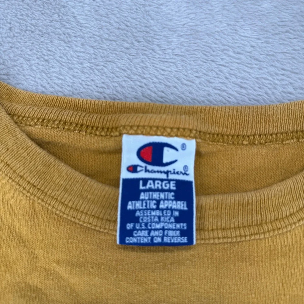 Vintage 90s Champion Purdue University Shirt Mens Large Yellow Streetwear Tee - Picture 3 of 5